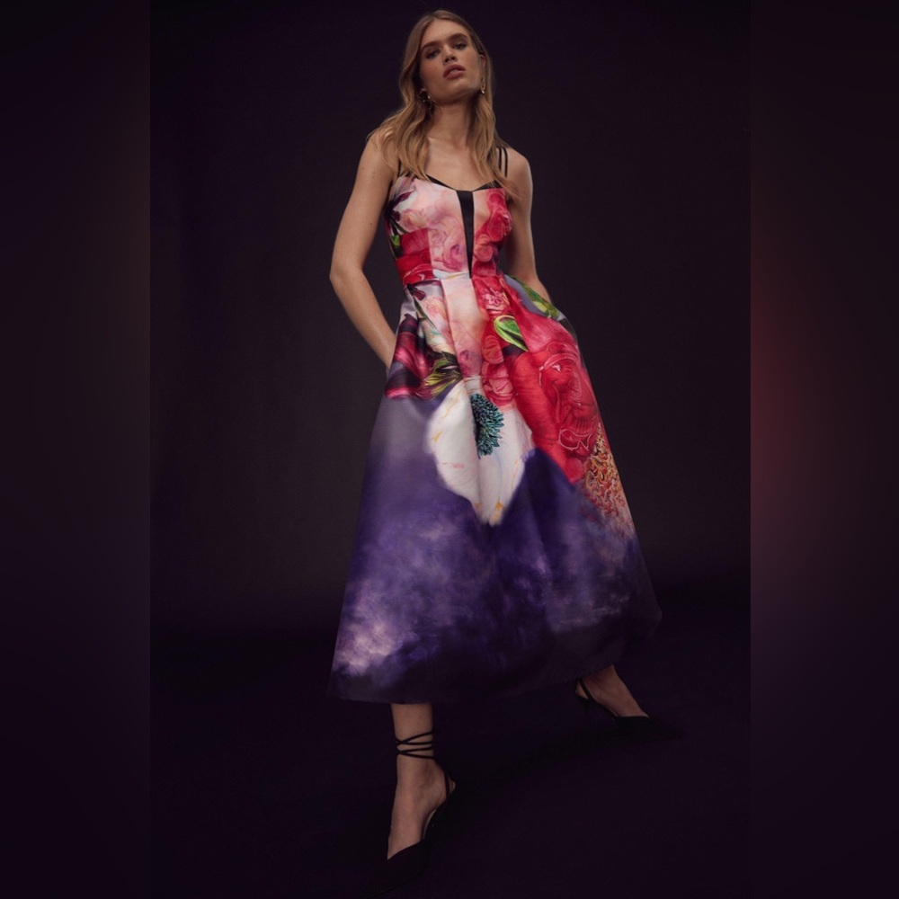 Karen Millen Purple Floral Maxi Dress
